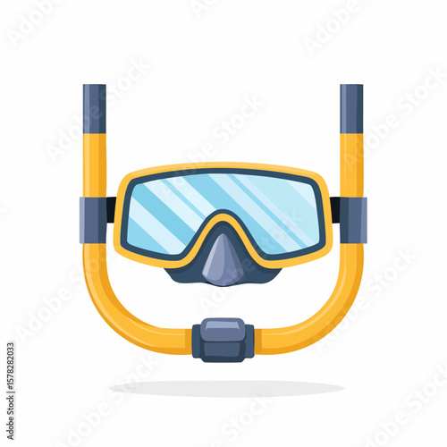 Bright Yellow Snorkel and Mask for Underwater Exploration and Adventure