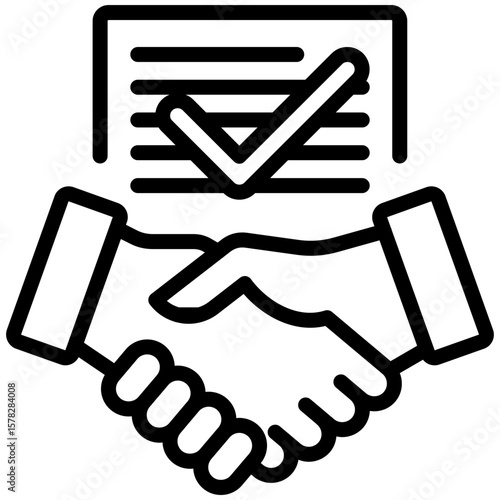 Contract agreement icon for employment, business, website, application, printing, document, poster design, etc