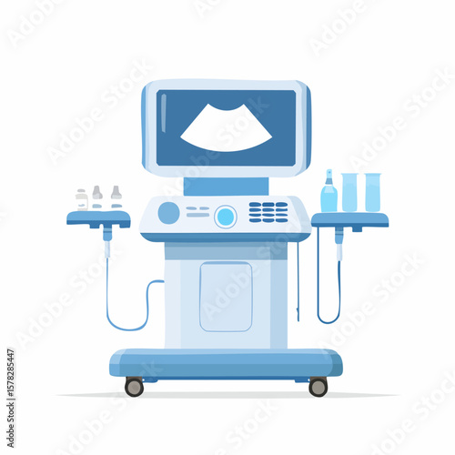 Medical Ultrasound Machine Depicting Diagnostic Imaging and Healthcare Technology