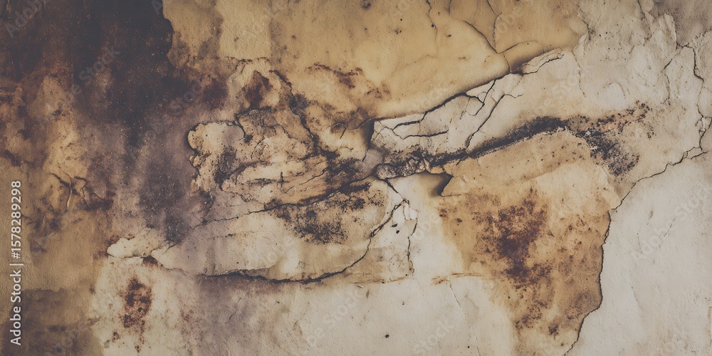 Fototapeta premium Aged paper with cracks and burns