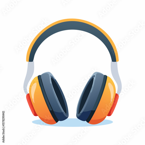 Bright Orange and Gray Protective Earmuffs for Noise Reduction and Safety