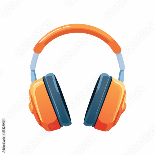 Orange and Blue Protective Earmuffs for Noise Reduction and Safety