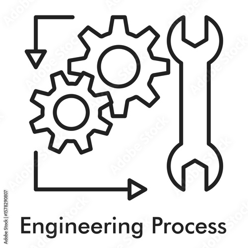 Engineering Process Icon - Line Style