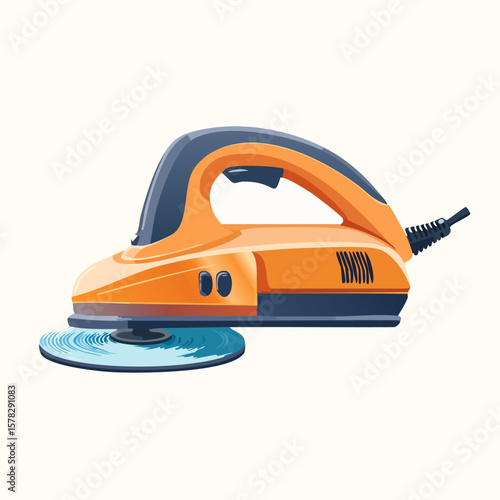 Orange and Blue Electric Polisher with Detailed Design and Cord
