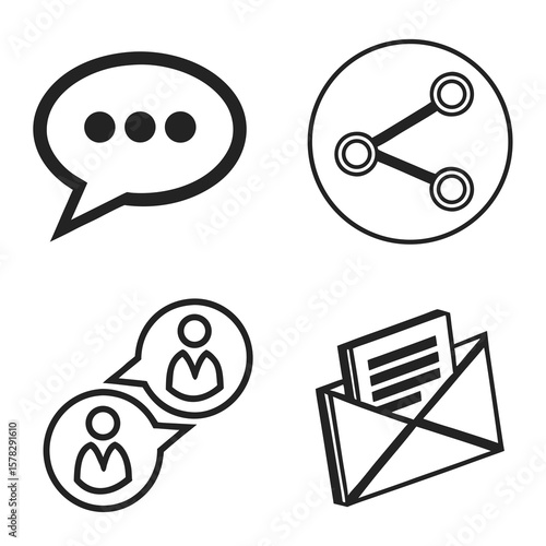 Communication icons chat share message user chat bubble sharing