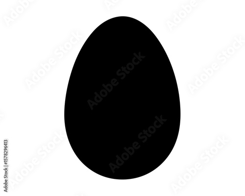 Silhouette of a black egg on a white background perfect for Easter