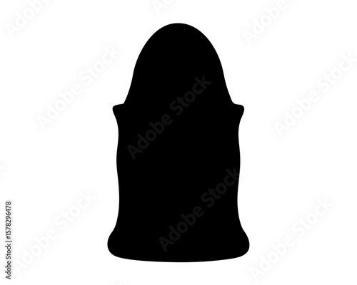 A simple vector image of a black skirt silhouette on white background