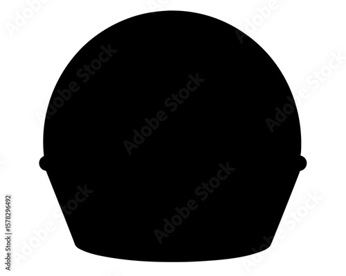 Minimalist Black Silhouette of an Easter Basket, Empty and Ready to Fill