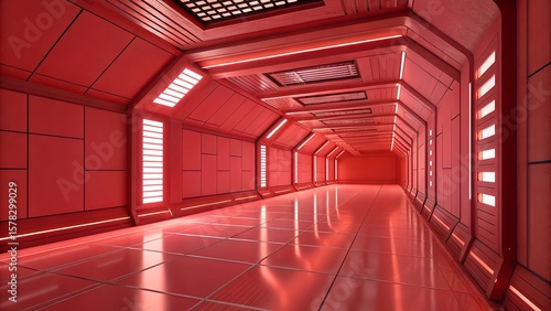 red and blue corridor