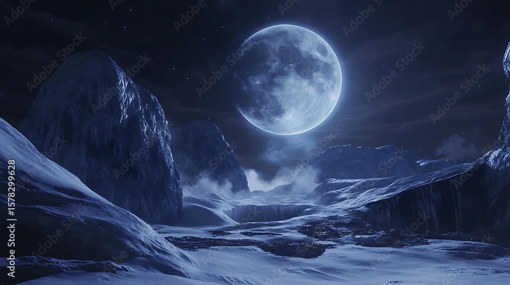 Fototapeta premium Lunar snowy peaks