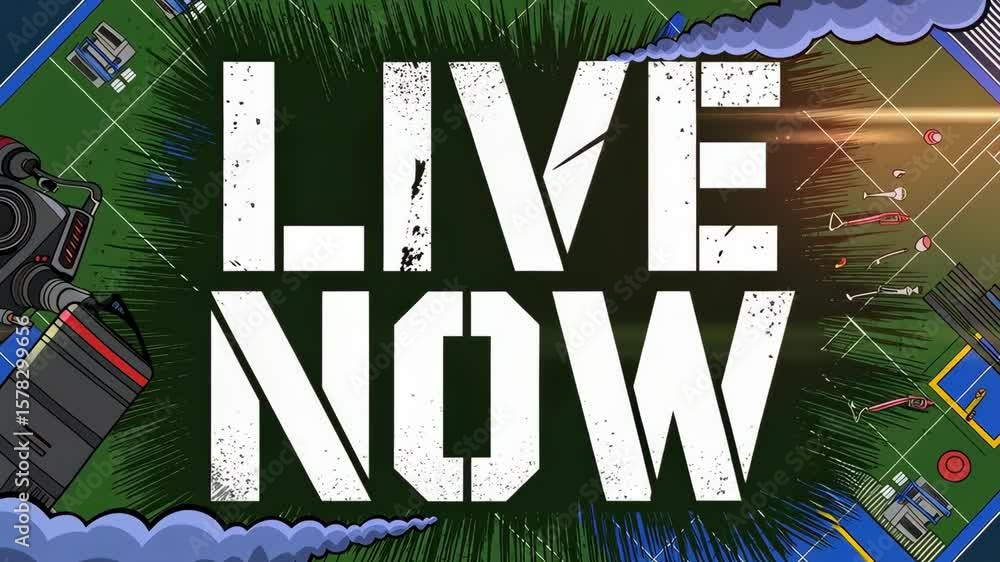 Dynamic live stream opener animation with stylized graphics and ...