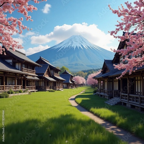 japanese temple in spring