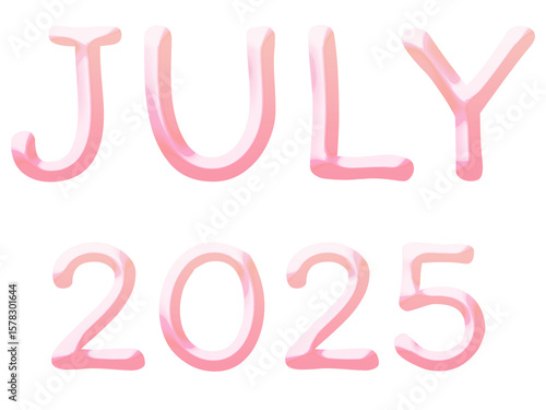 3D letter of the month   July 2025 Strawberry Cream colour 
