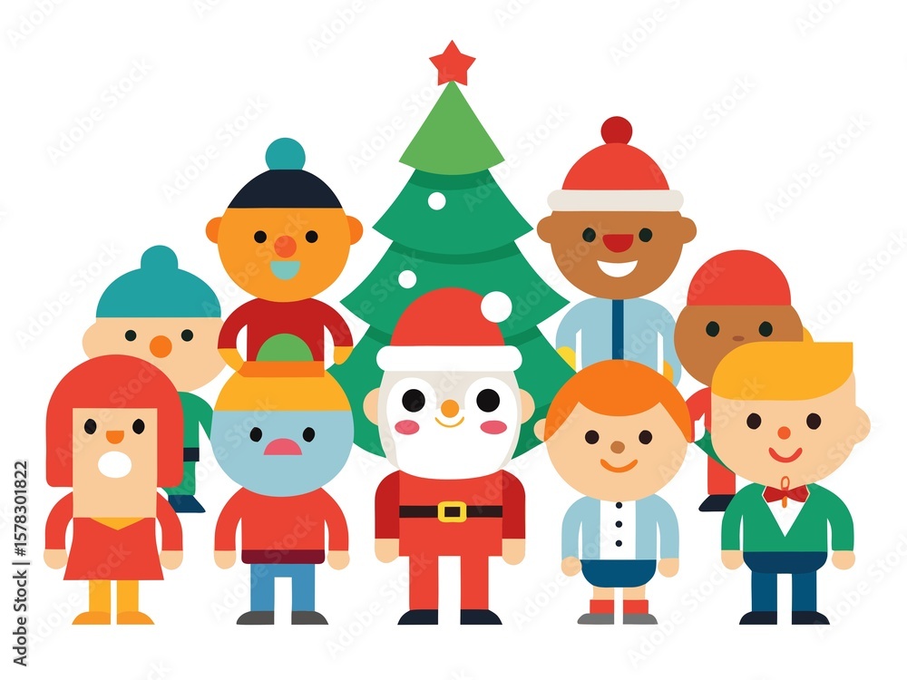 Photo of a group of people celebrate christmas together Photo of a group of people celebrate christmas together
