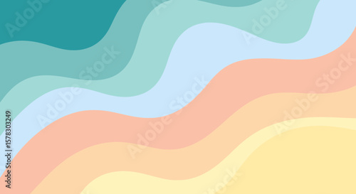 Abstract pastel waves create a serene, colorful, and calming background