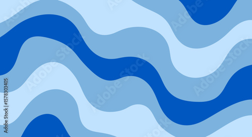 Groovy pattern with flowing blue shades creates a retro, abstract design