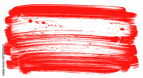 A vibrant red brush stroke offers texture and artistic flair for various design projects