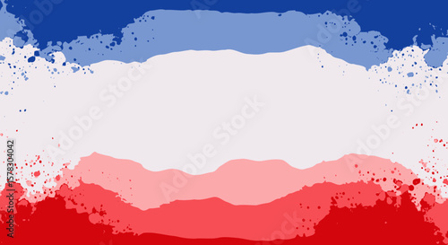 Watercolor background with patriotic hues of blue, white, and red blending together