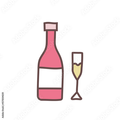 wine bottle and glass