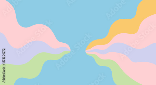 Gentle pastel waves create a calming and soothing background texture