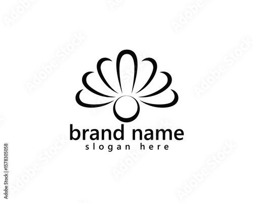 creative shellfish, pearl logo, striped shellfish logo design inspiration