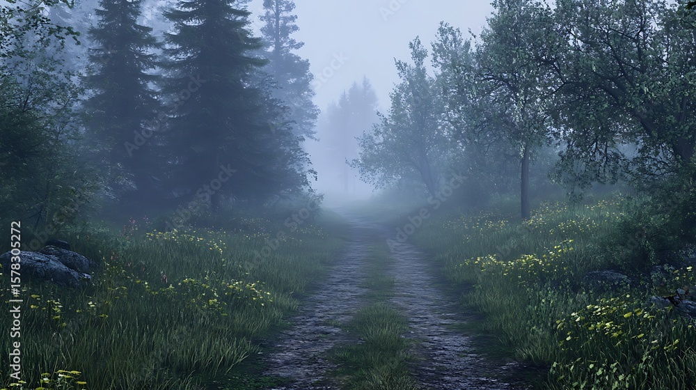 Fototapeta premium Misty forest path