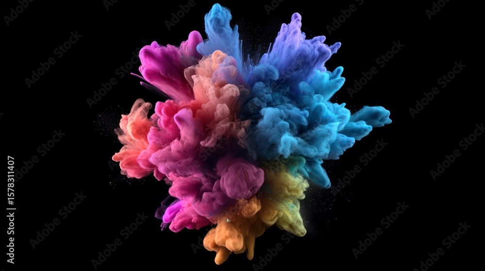 Fototapeta premium Rainbow ink explosion abstract