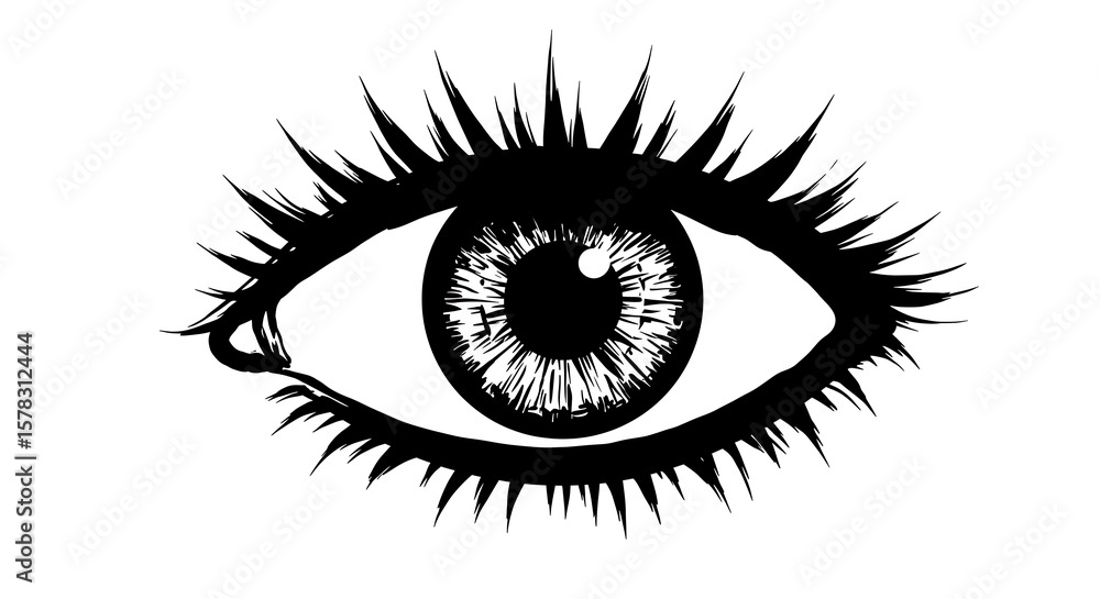 Obraz premium Ink-Splashed Gaze