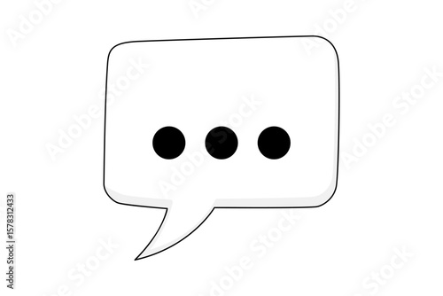 A speech bubble with an ellipsis icon, symbolizing a "typing" indicator in a chat, a pause in conversation, or an unfinished thought