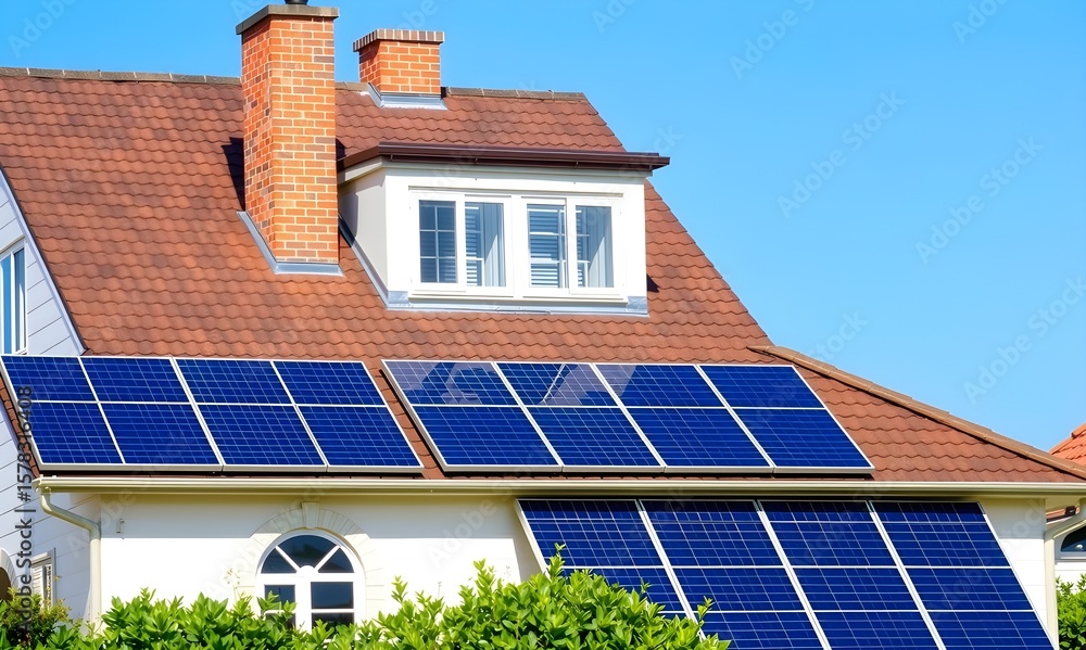 Fototapeta premium solar panels on roof