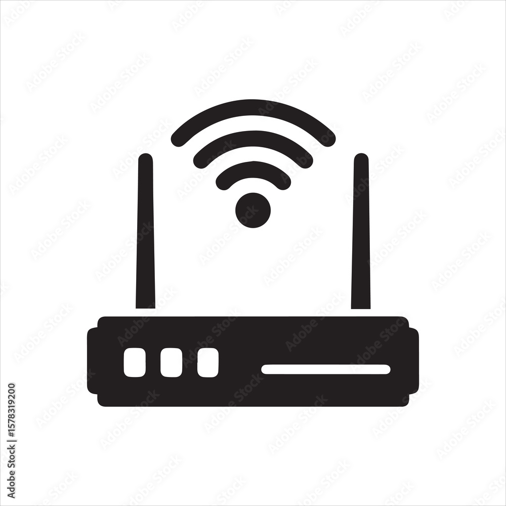 router with wifi symbol icon vector illustration router with wifi symbol icon vector illustration