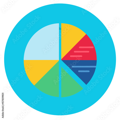 Free Download Colorful Pie Chart Vector Diagram Illustration Data Analysis - GFXLoad