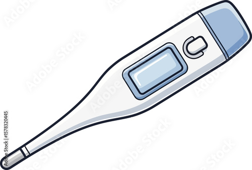 Simple illustration of a digital thermometer.
