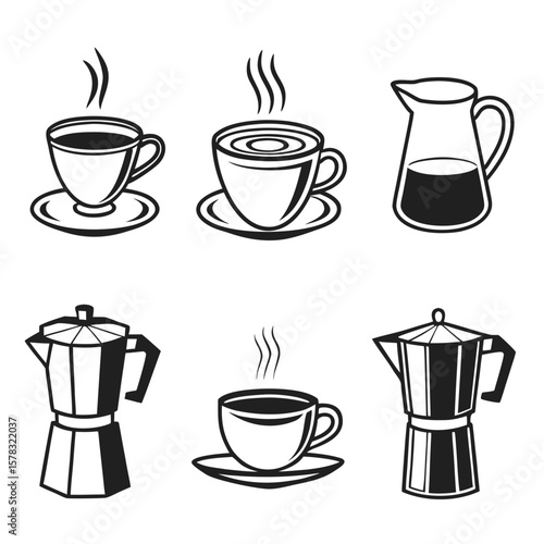 Hot coffee cup and espresso maker moka pot coffee jug
