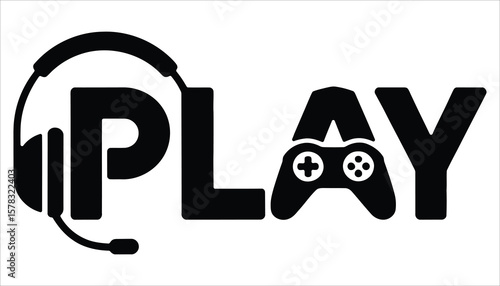 Gaming Headset and Controller Play Icon