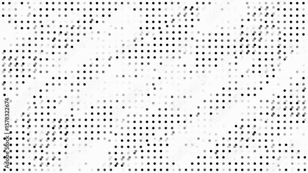 abstract dots and grid halftone texture motion seamless loop animation isolated on white background