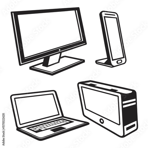 Laptop monitor tablet smartphone device collection