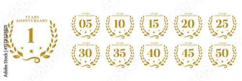 Golden Anniversary Laurel Wreaths 1 to 50 Years Celebration