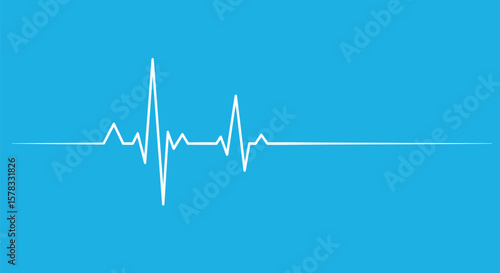 Depiction of an EKG tracing on a vibrant blue backdrop, medical graphic