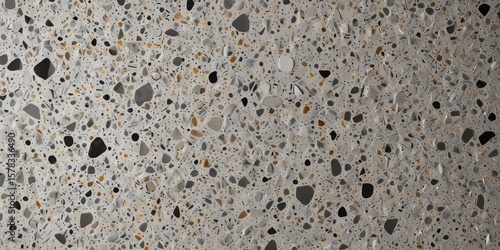 Neutral Terrazzo Surface with Subtle Stone Chips on Light Polished Background for Interior Finishes