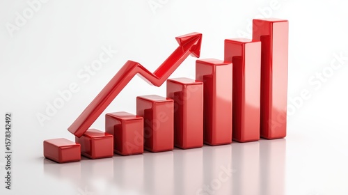 A dynamic red bar graph showcasing upward growth and positive trends in business metrics and performance. Free Download A dynamic red bar graph showcasing upward growth and positive trends in business metrics and performance. - GFXLoad