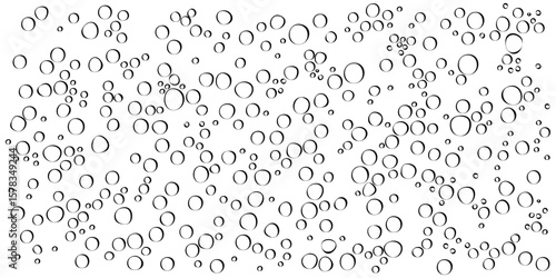 黒い線で描いた抽象的ないびつな円形の水滴の背景イラスト