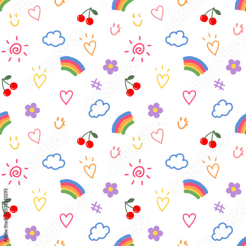 seamless pattern with hand drawn.