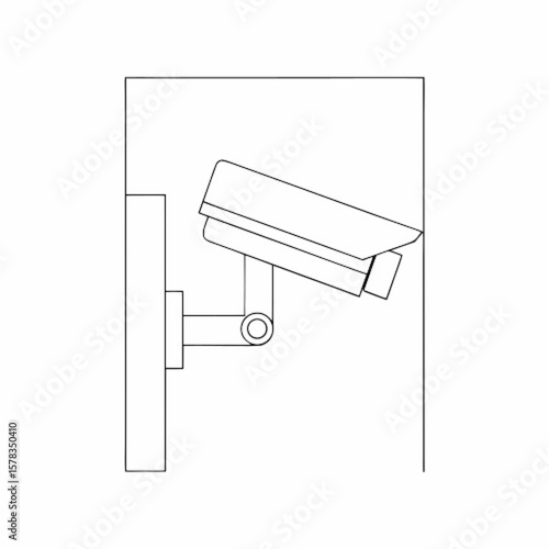 Security Camera Icon line draw  Illustration for Surveillance System