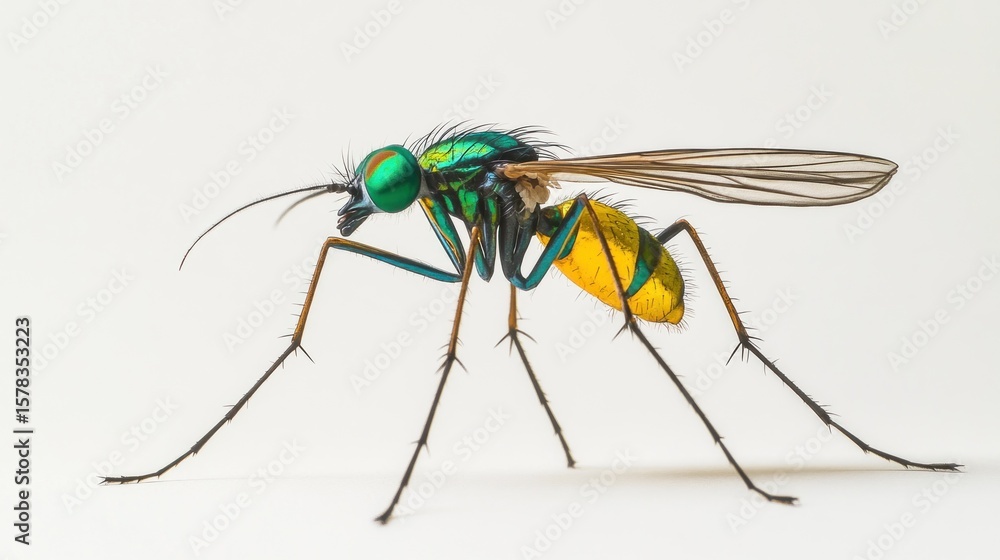 Fototapeta premium Close-up profile of a vibrant fly