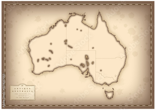 アンティーク風なオーストラリアの地図, Antique style map of Australia
