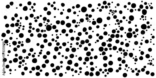 いびつな丸い水玉模様の抽象背景イラスト【　白黒・モダンアート風　】