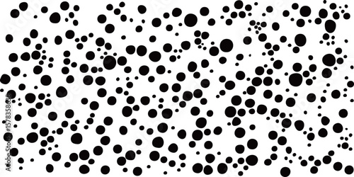いびつな丸い水玉模様の抽象背景イラスト【　白黒・モダンアート風　】