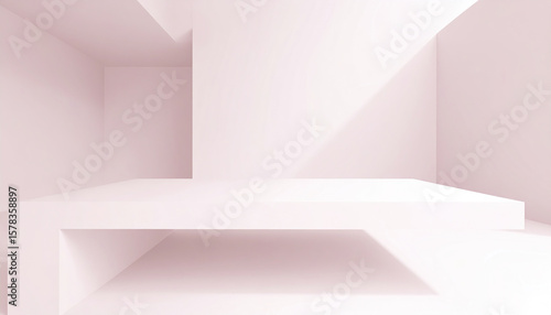 Wallpaper Mural Minimalist empty geometric interior with soft pink tones and smooth surfaces creating calm mood Torontodigital.ca