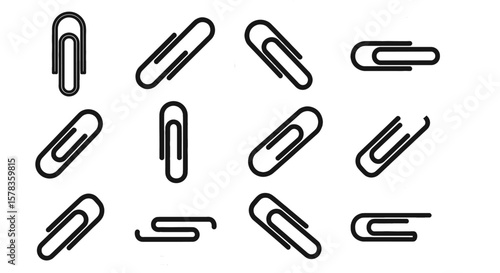 Paper clips displayed on transparent background. Office supplies, stationery, attachment, organization, connection